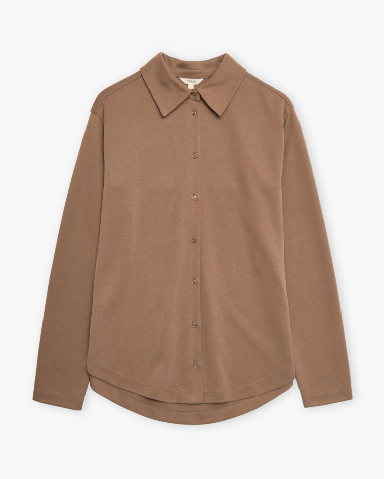 Camisa fluida en color camel