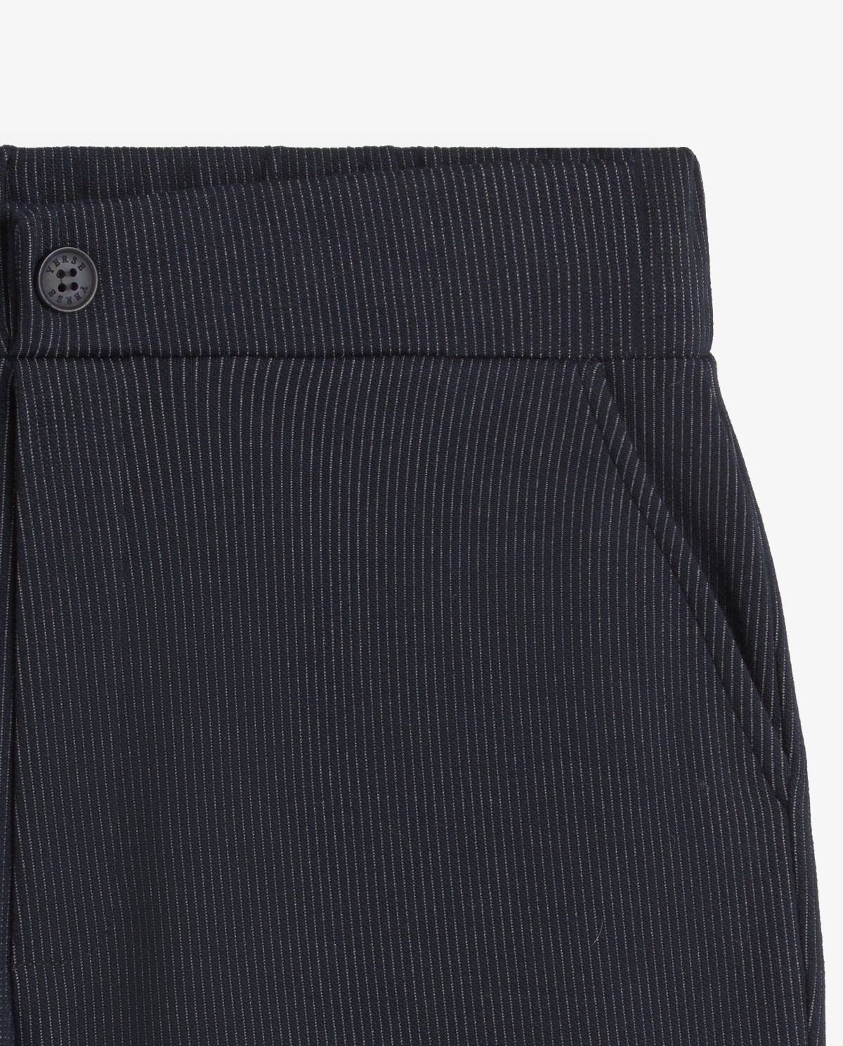Pantalón recto de raya diplomática, vista frontal con detalle del tejido jacquard 8
