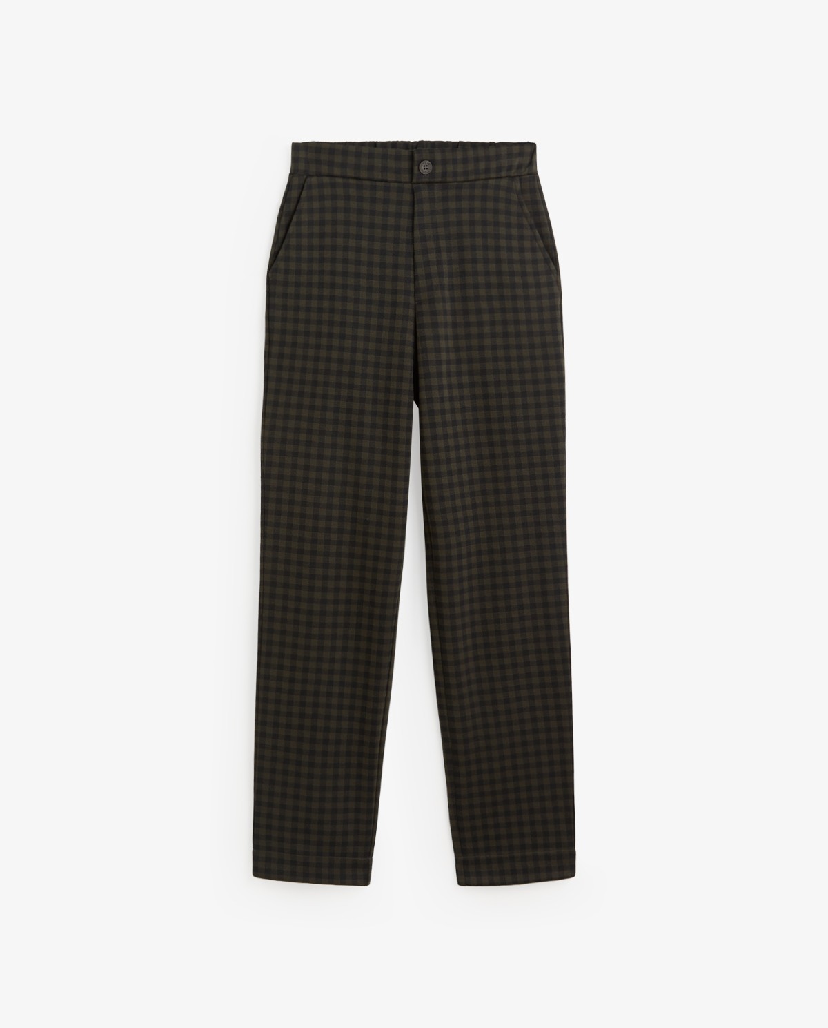 Pantalón recto de cuadros, vista frontal con detalle del tejido jacquard 5