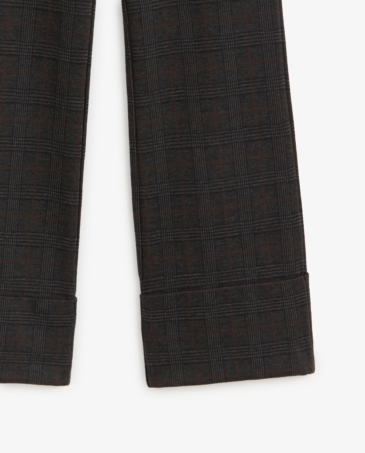 Women's dark grey check knit trousers 6