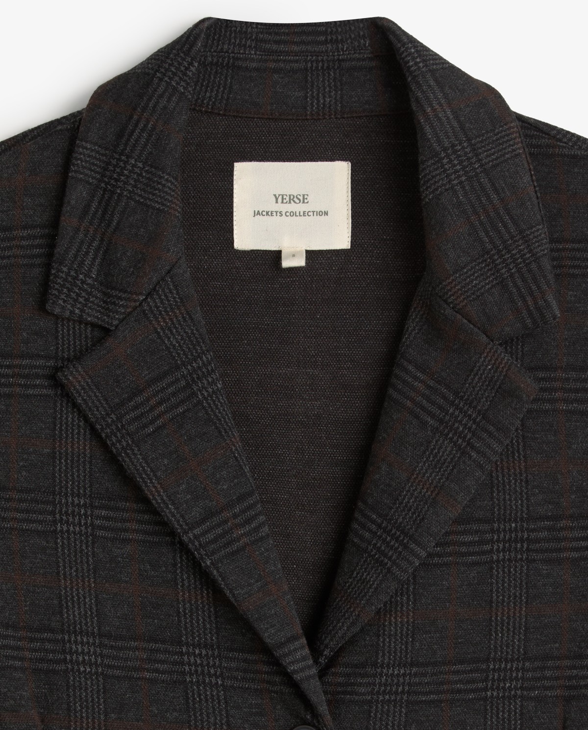 Americana de punto jacquard con estampado cuadros, vista frontal con detalle del tejido 7