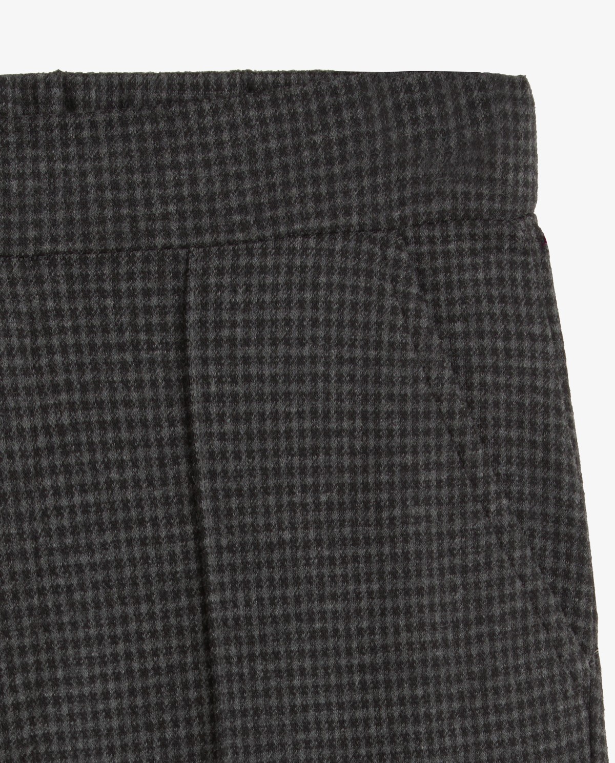Pantalón wide leg de cuadros gris oscuro, vista frontal con detalle del tejido jacquard 5