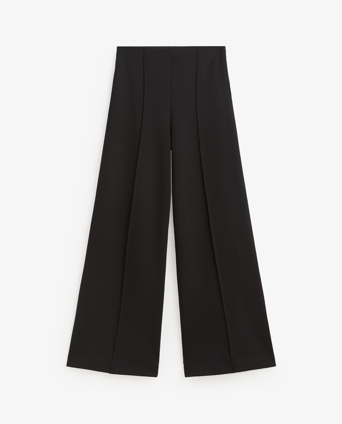 Pantalón de punto con pinzas negro para mujer 6