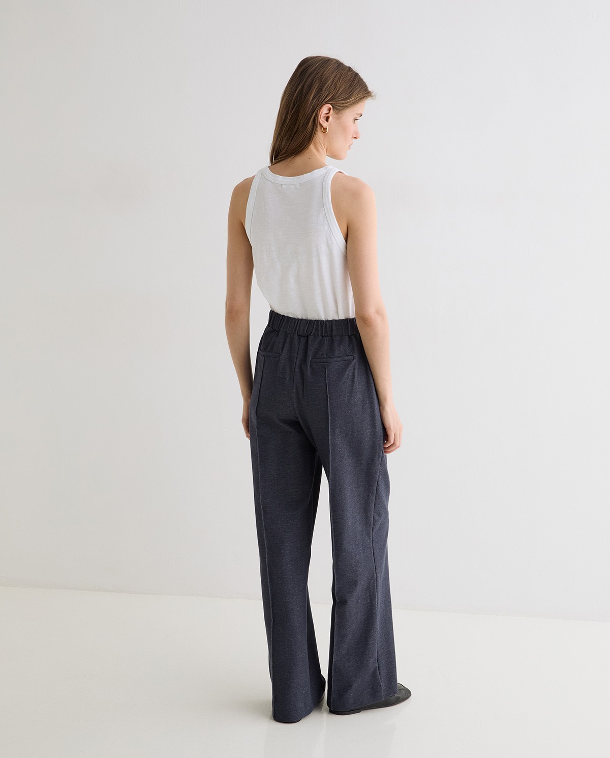 Pantalón punto efecto denim en color índigo 4