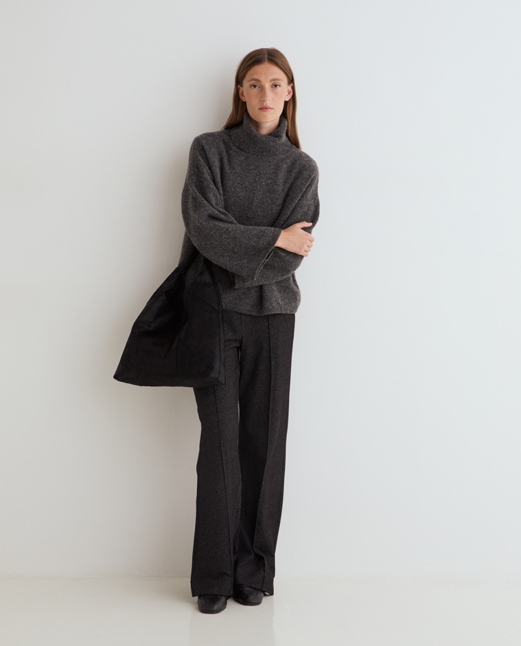 Pantalón wide leg gris oscuro para mujer