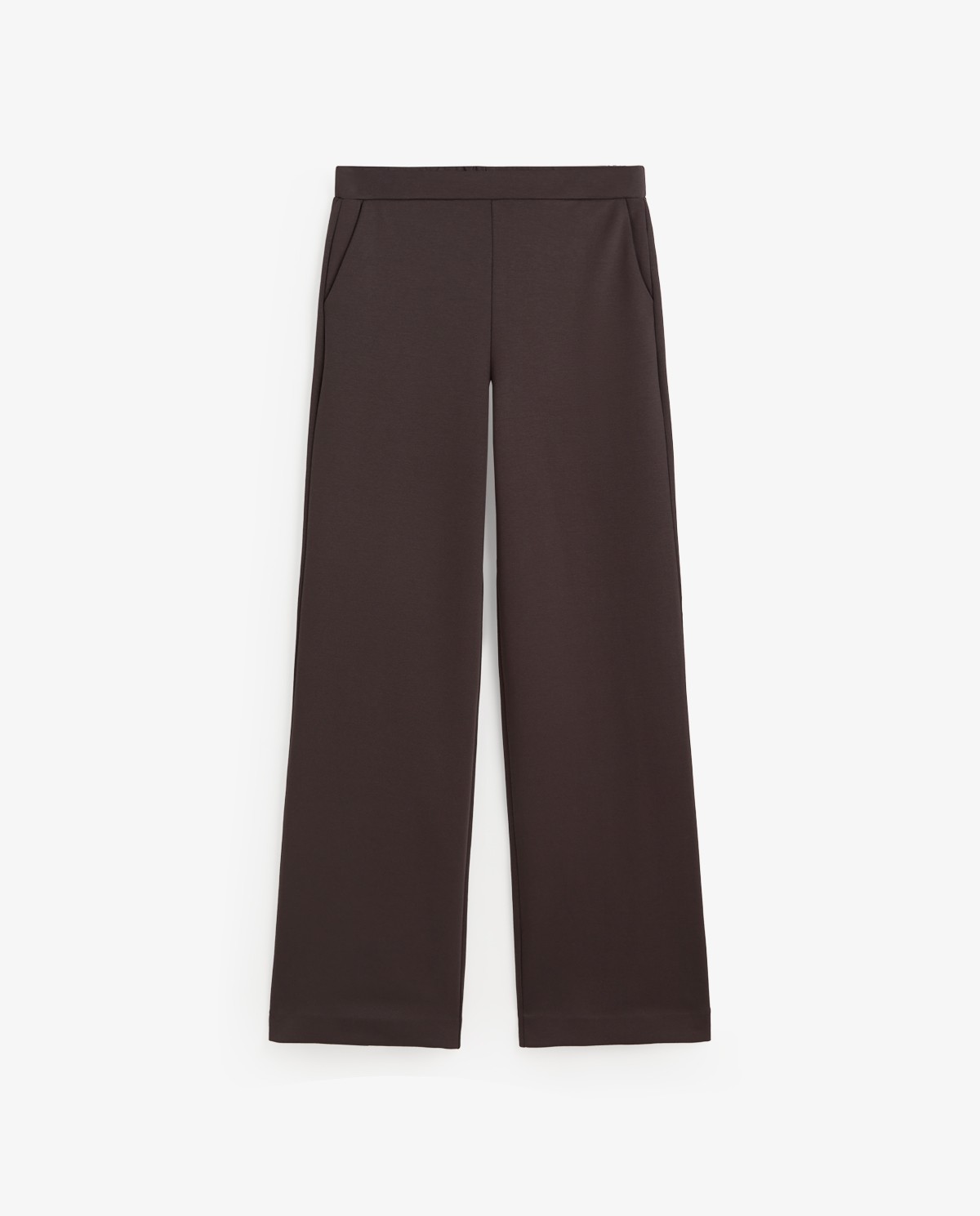 Pantalón ancho de punto marrón oscuro 4