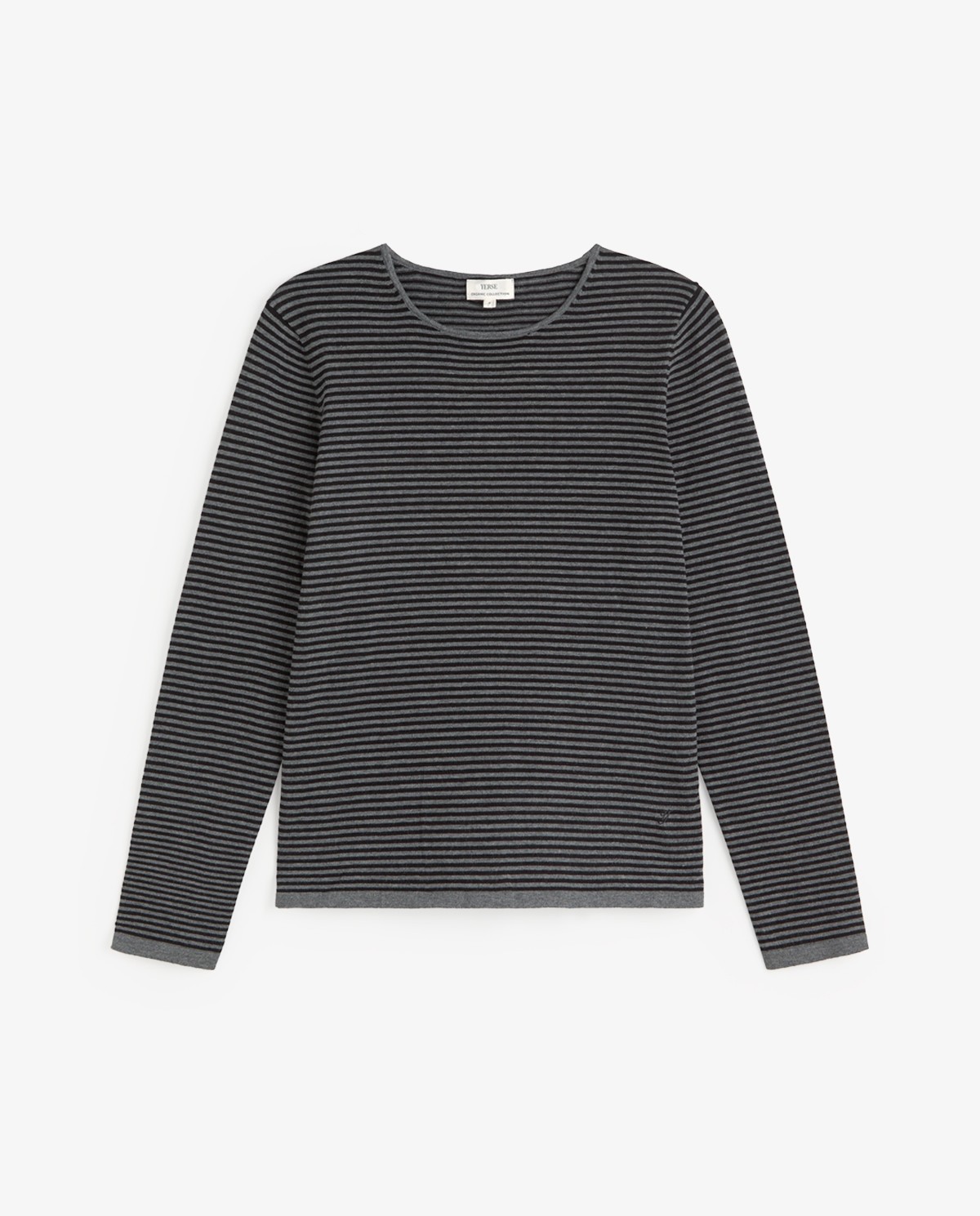 Jersey de rayas de punto fino en gris y negro 7