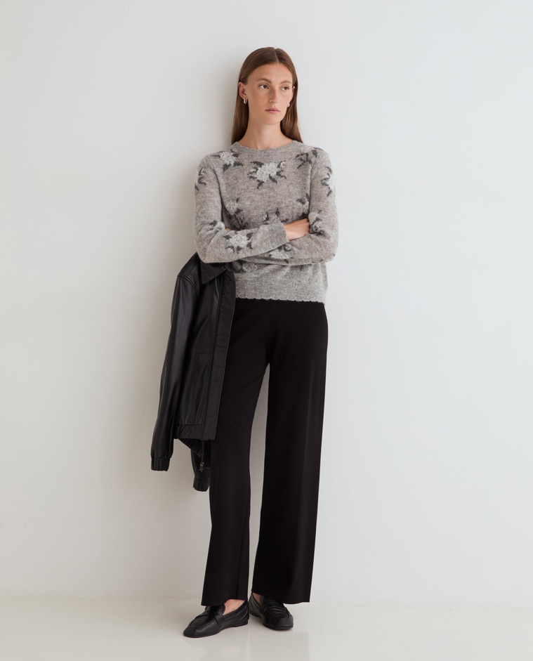Pantalones de punto rectos negros