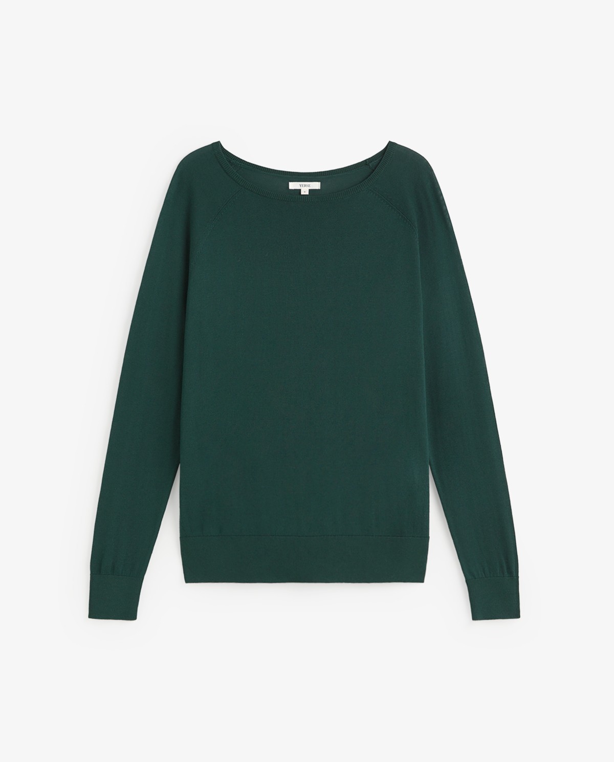 Jersey suave de punto fino en color verde oscuro, vista frontal con detalle del tejido 4