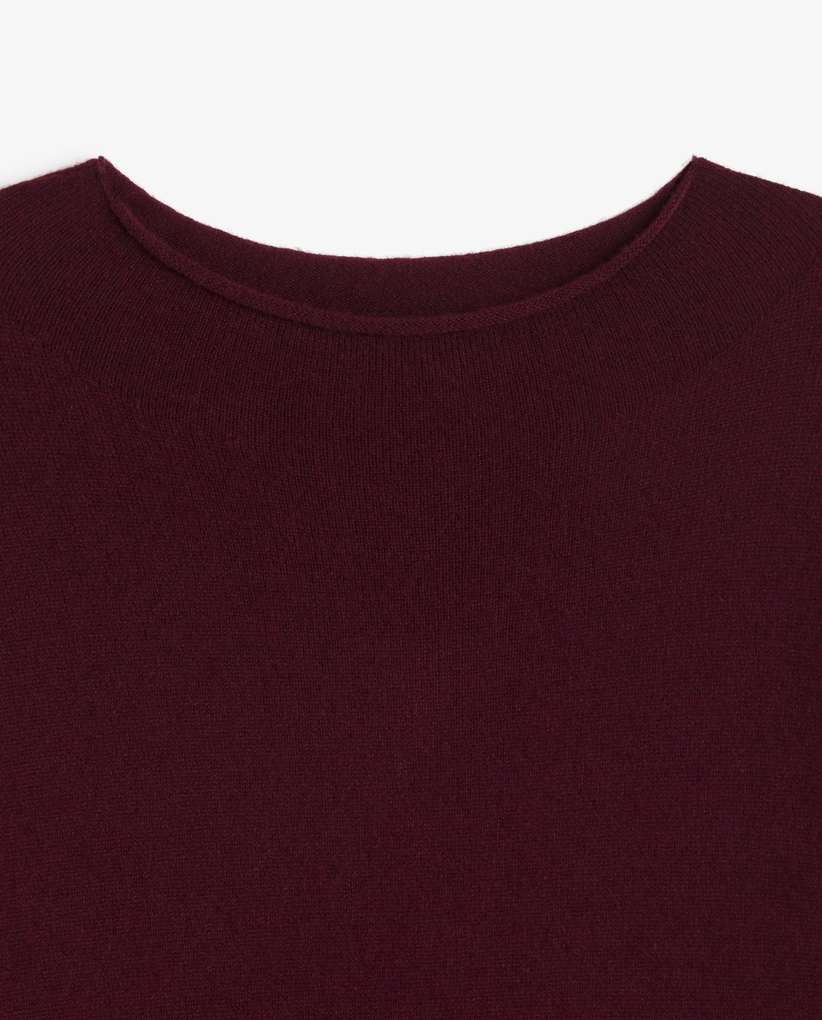 Robe courte en maille bordeaux, vue de face avec détail de la matière 6