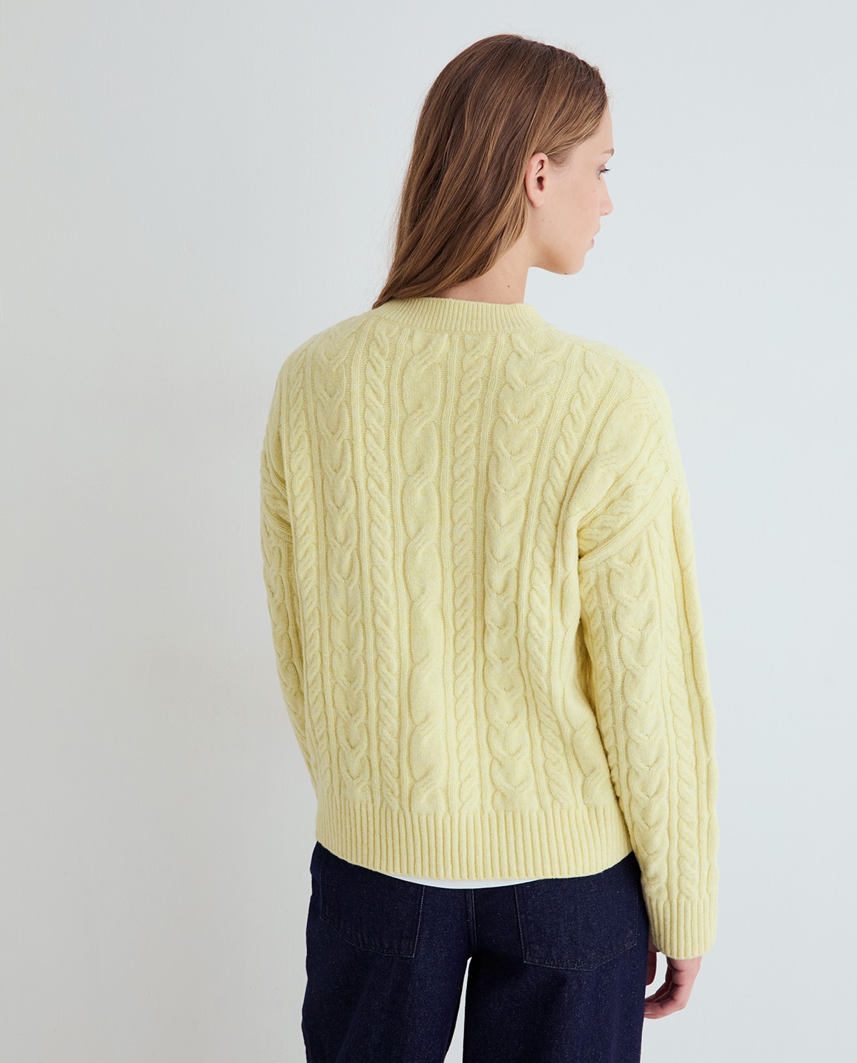 Jersey de punto trenzado amarillo 4