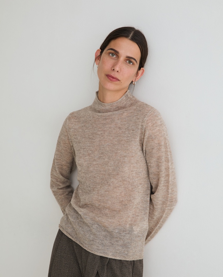 Jersey de punto fino beige