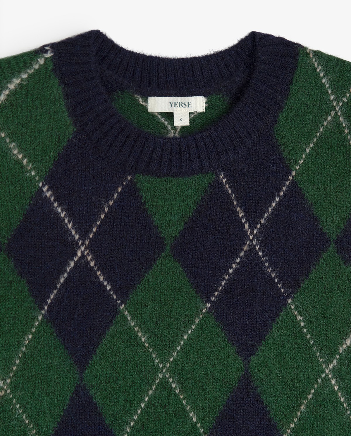 Chaleco de punto rombos verde y azul 9