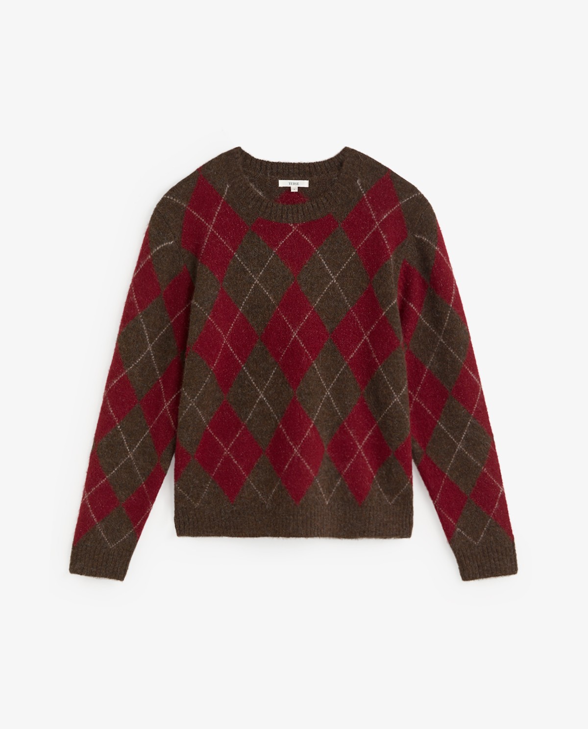 Jersey de rombos marrón y rojo 6