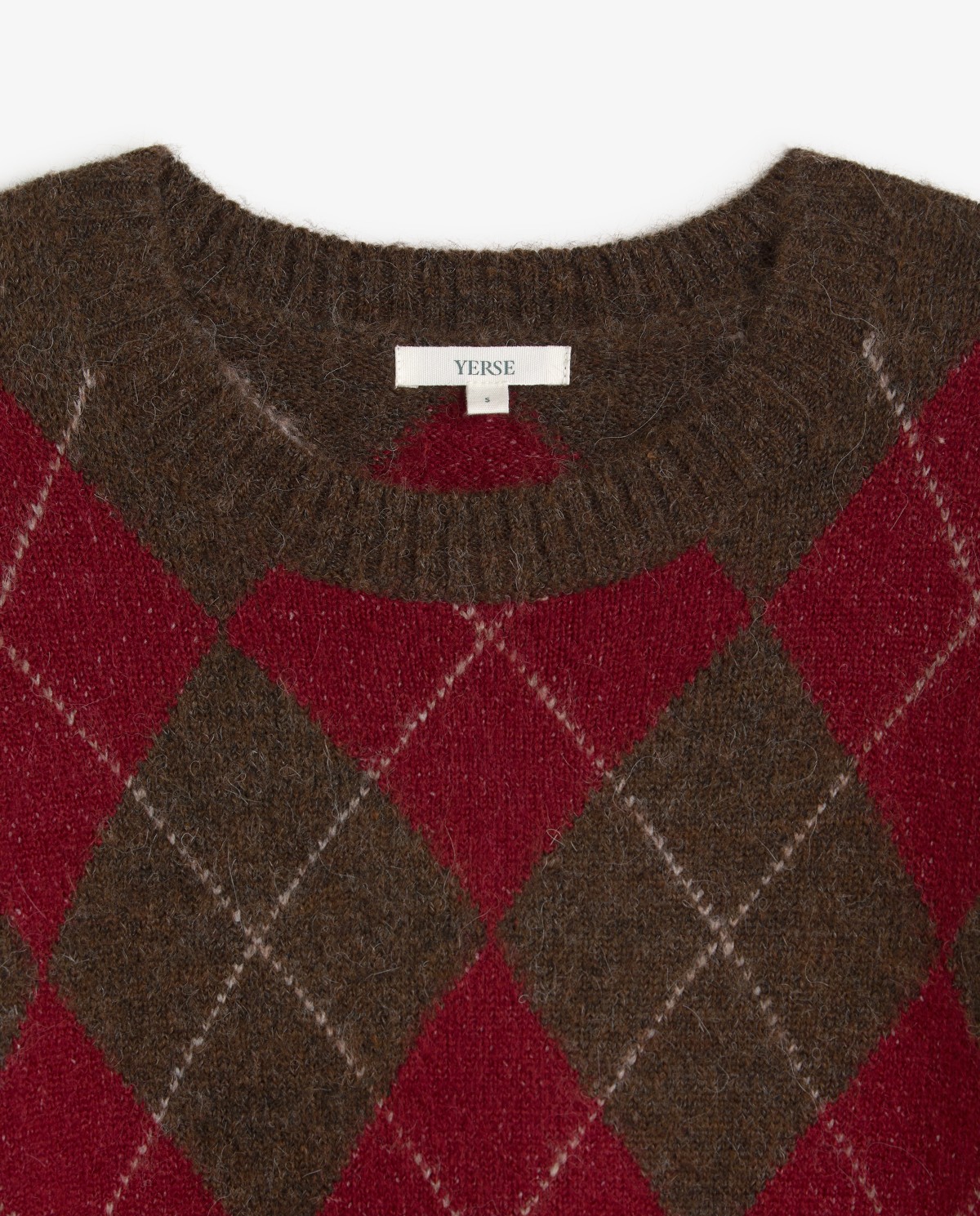Jersey de rombos marrón y rojo 7