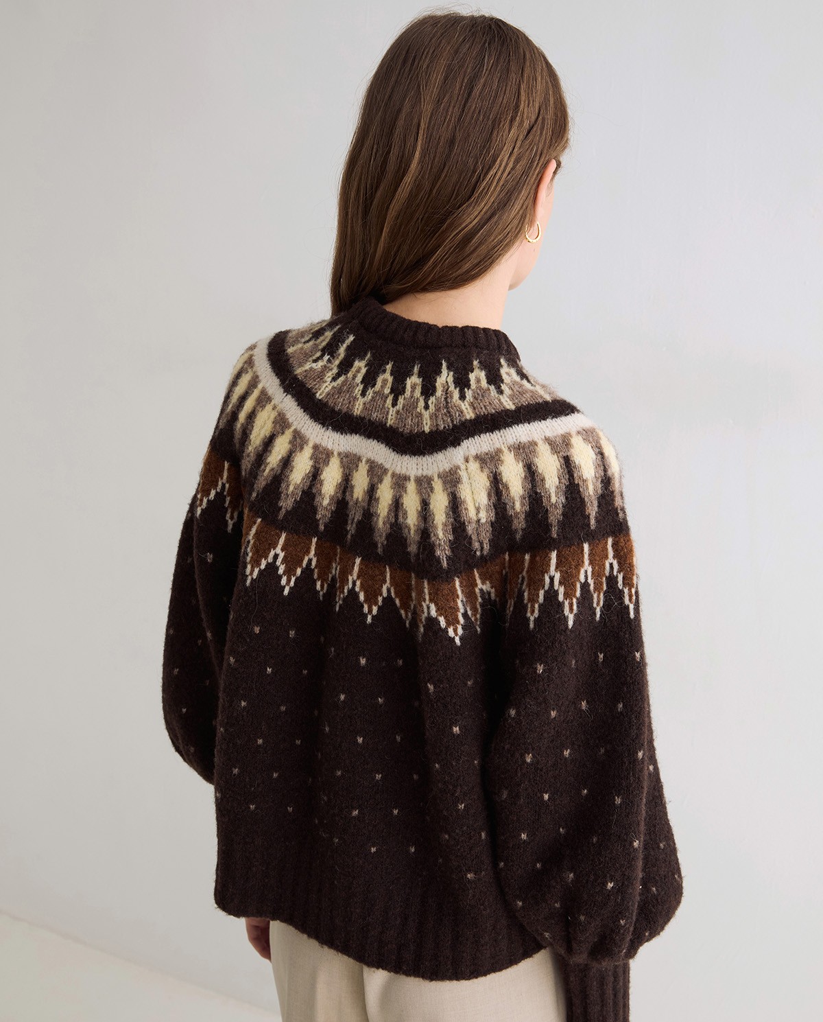 Jersey jacquard nórdico multicolor chocolate 5