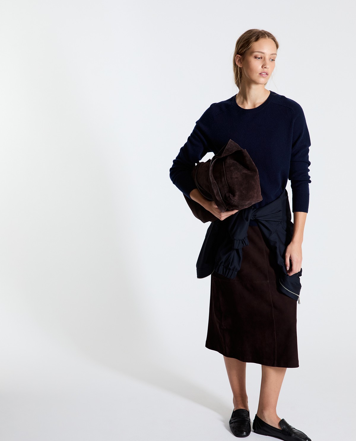 Jersey de cashmere cuello redondo azul oscuro 5