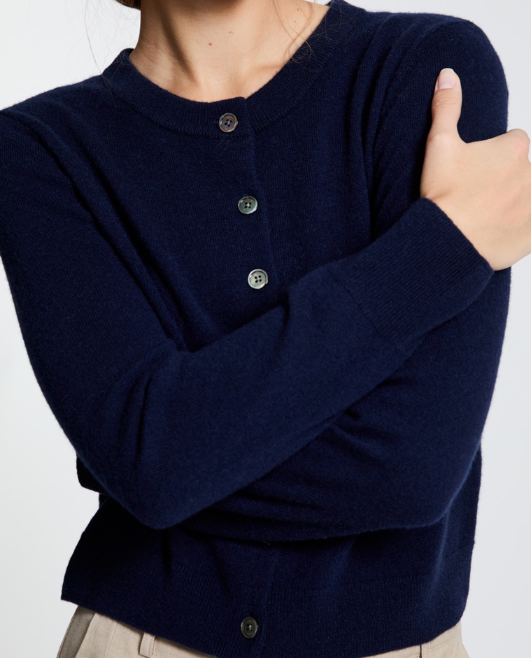 Cárdigan de cashmere azul oscuro