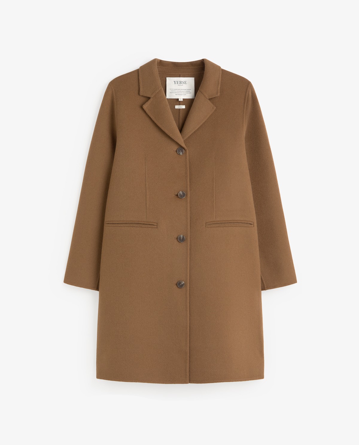 Abrigo midi de lana en color camel 6