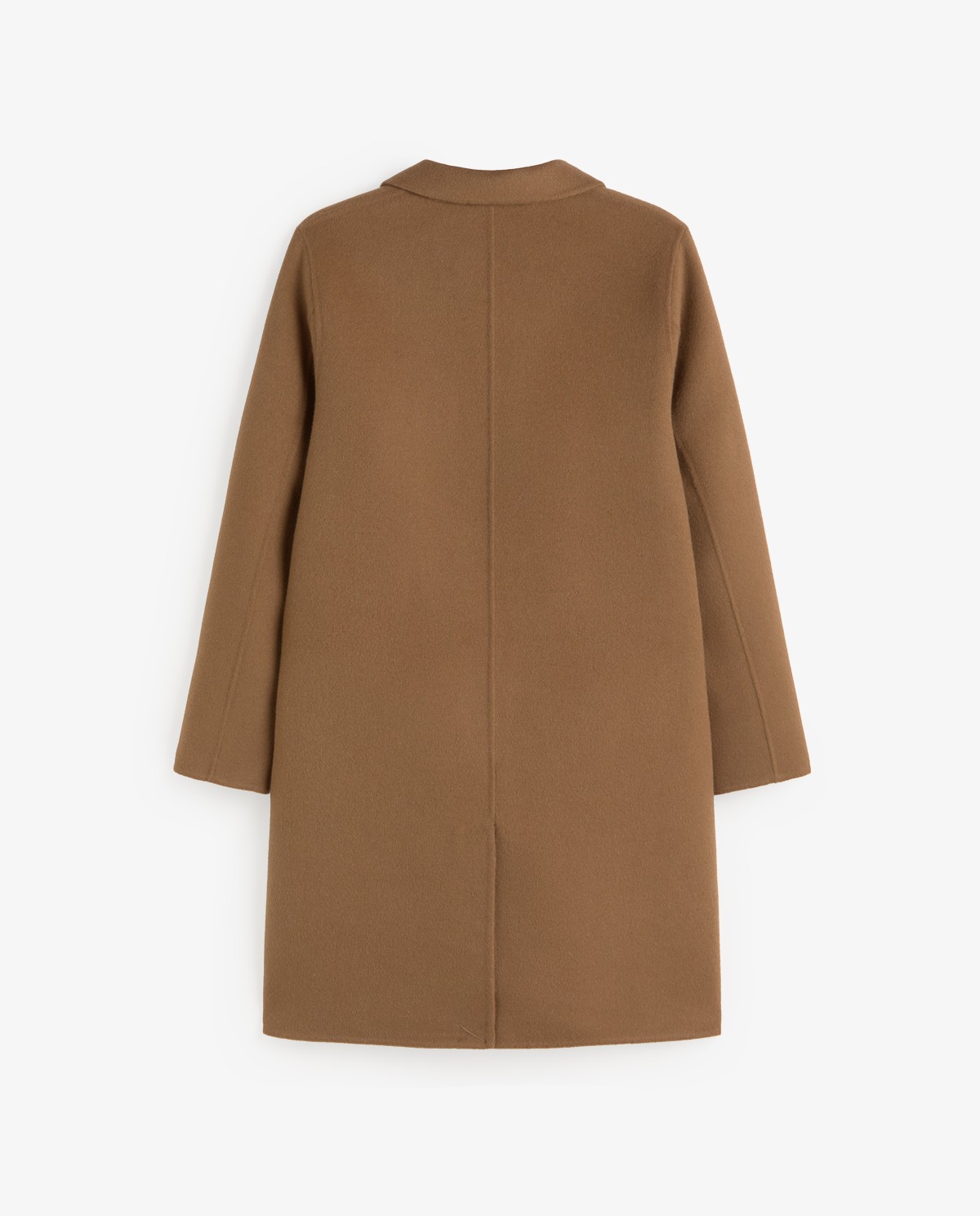 Abrigo midi de lana en color camel 8
