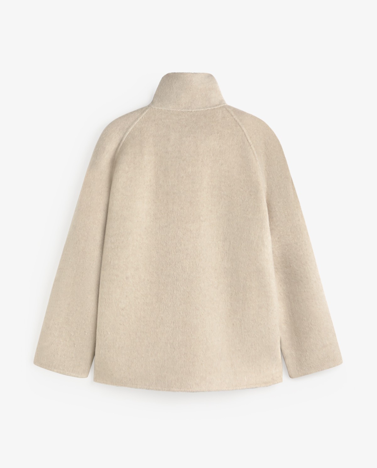 Abrigo handmade de lana con cuello chimenea crudo 10