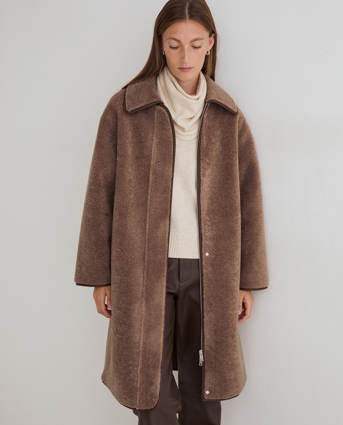 LONG SHEARLING COAT