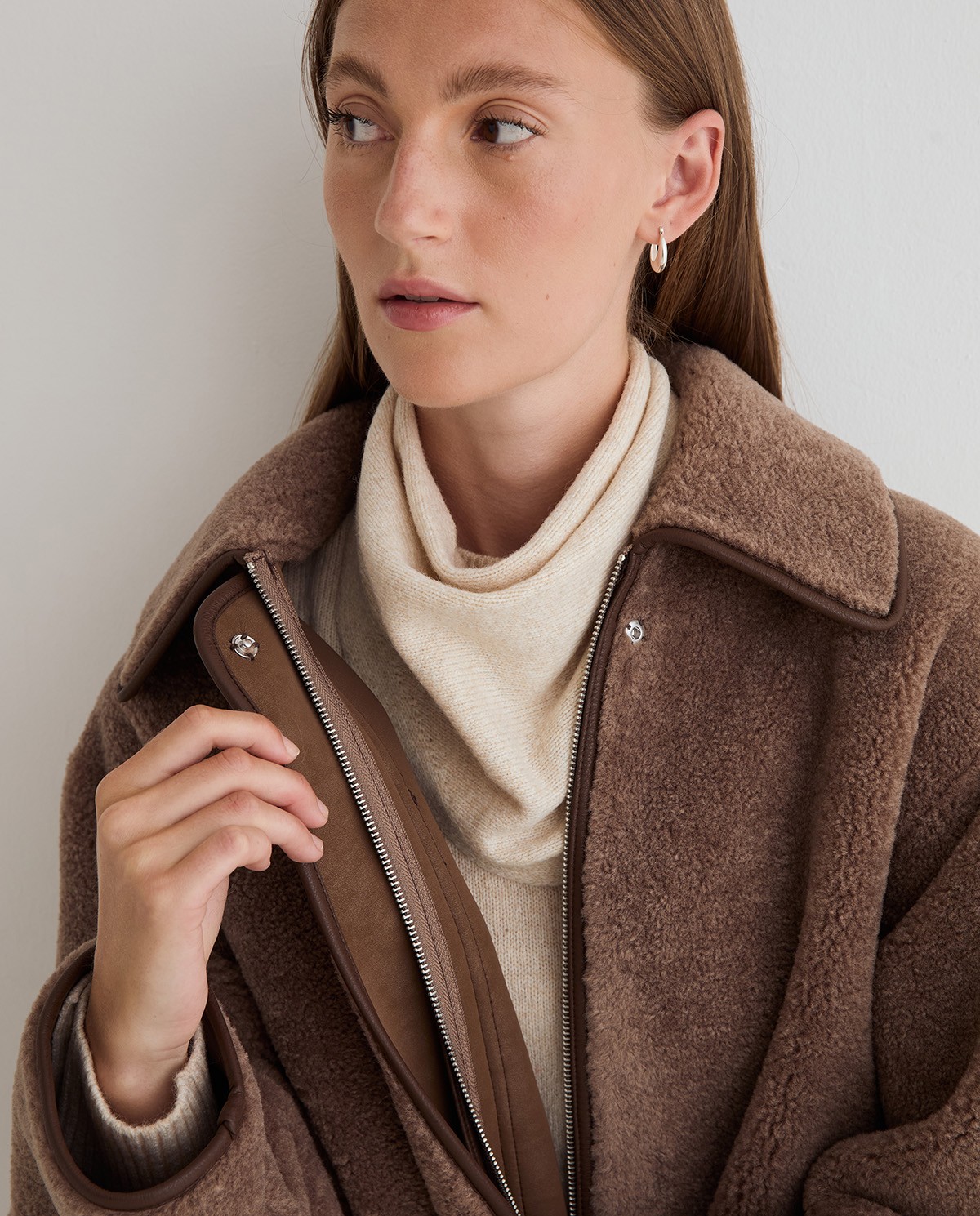 LONG SHEARLING COAT
