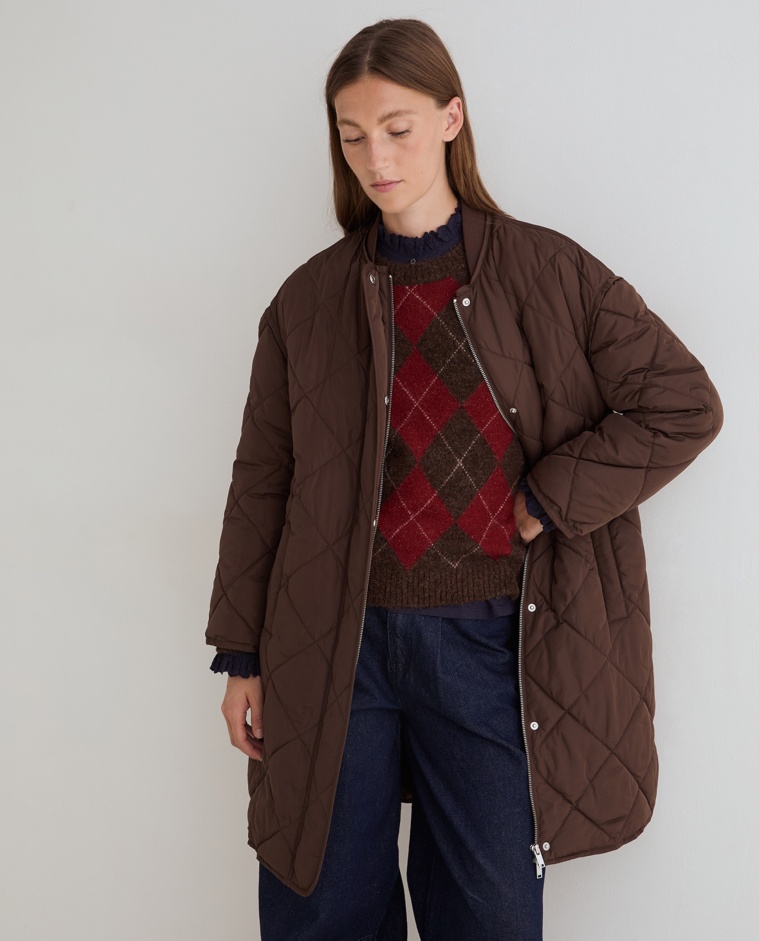 Abrigo acolchado water repellent chocolate