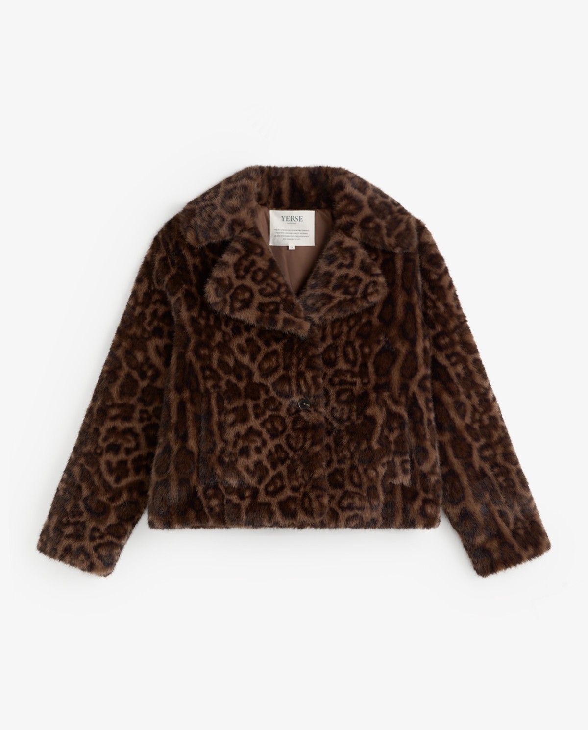 Abrigo corto efecto pelo print leopardo 6