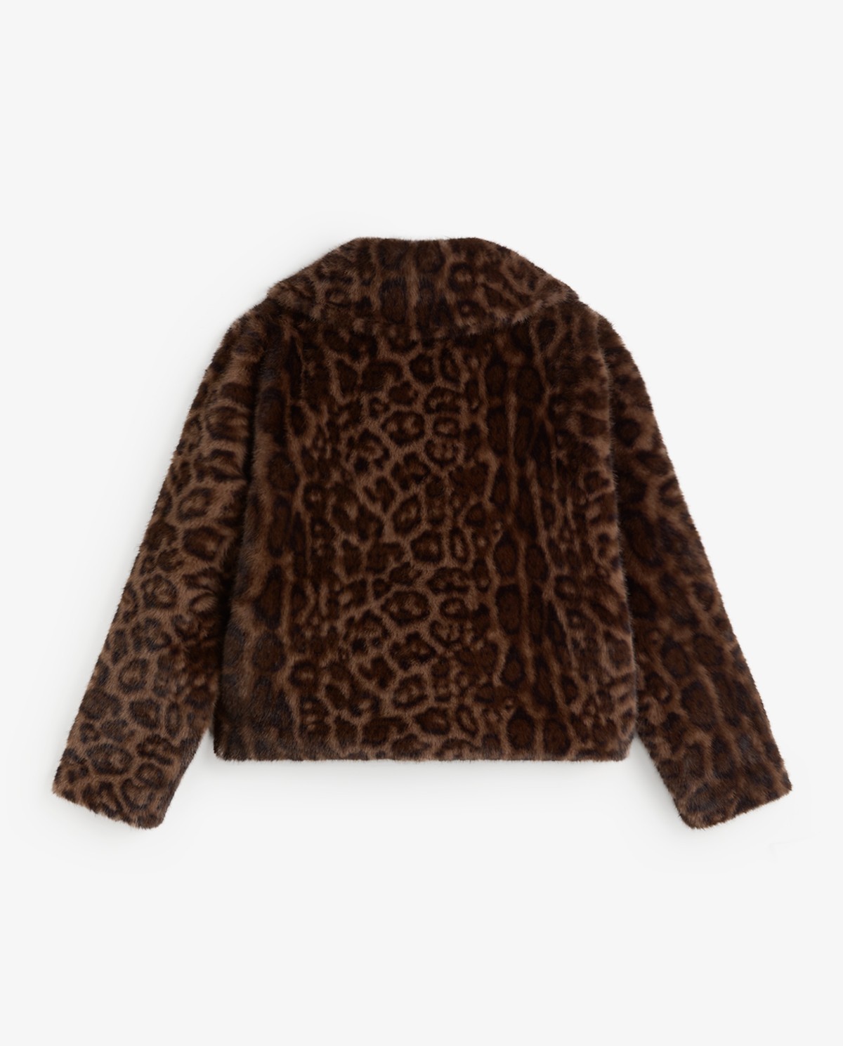 Abrigo corto efecto pelo print leopardo 8