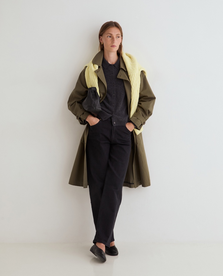 Trench midi vert kaki