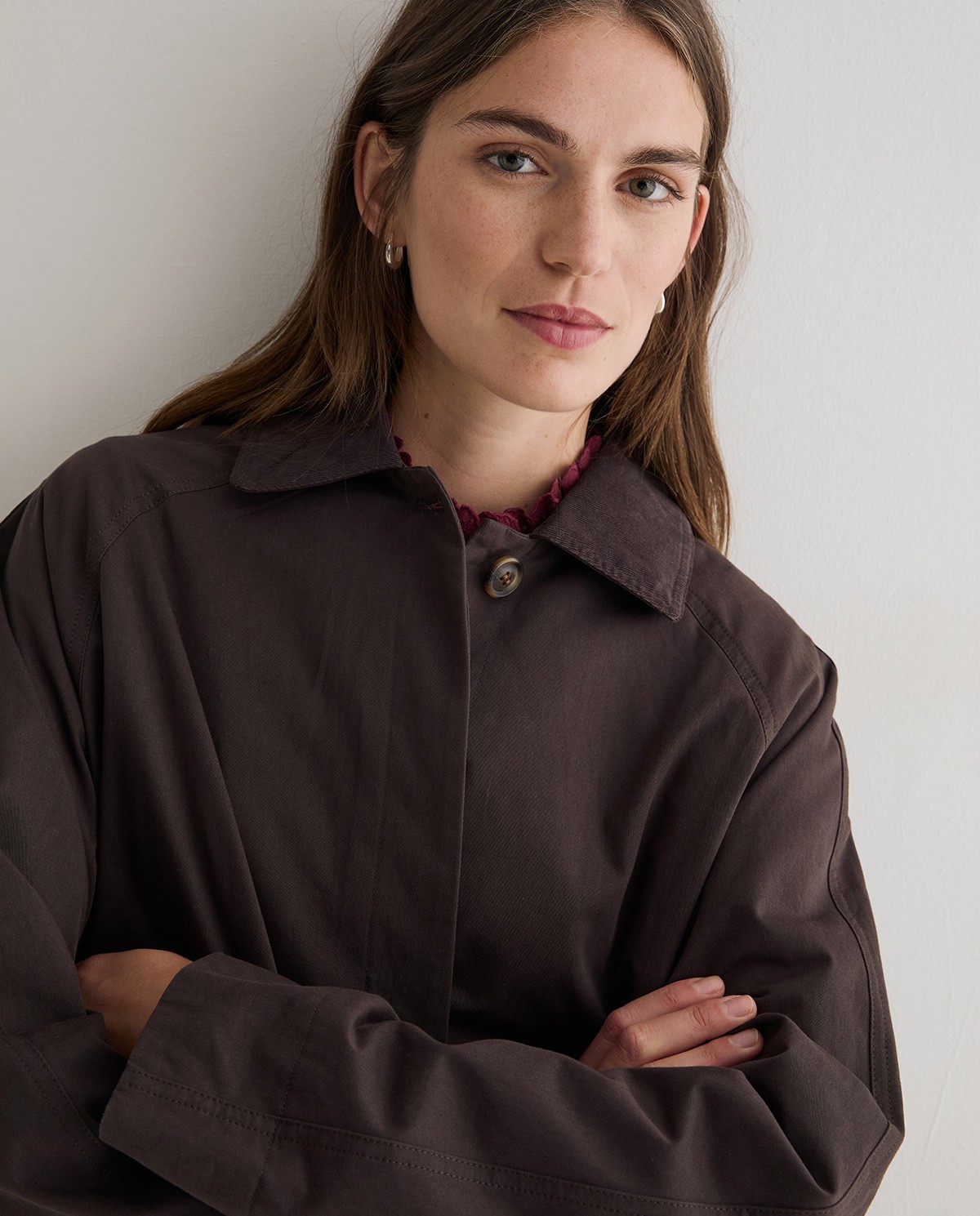 Gabardina corta chocolate 2