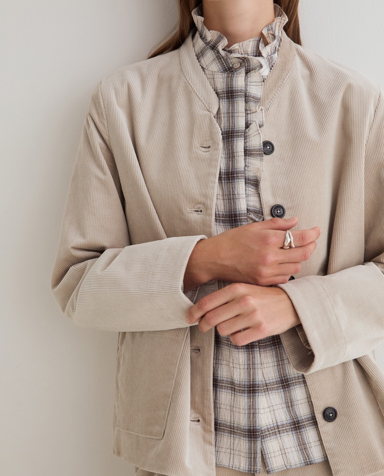Chaqueta de pana gris claro