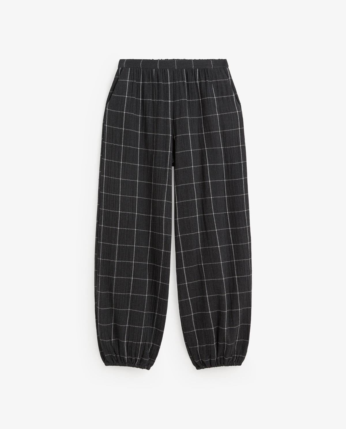 Pantalón bombacho de cuadros en gris oscuro 7