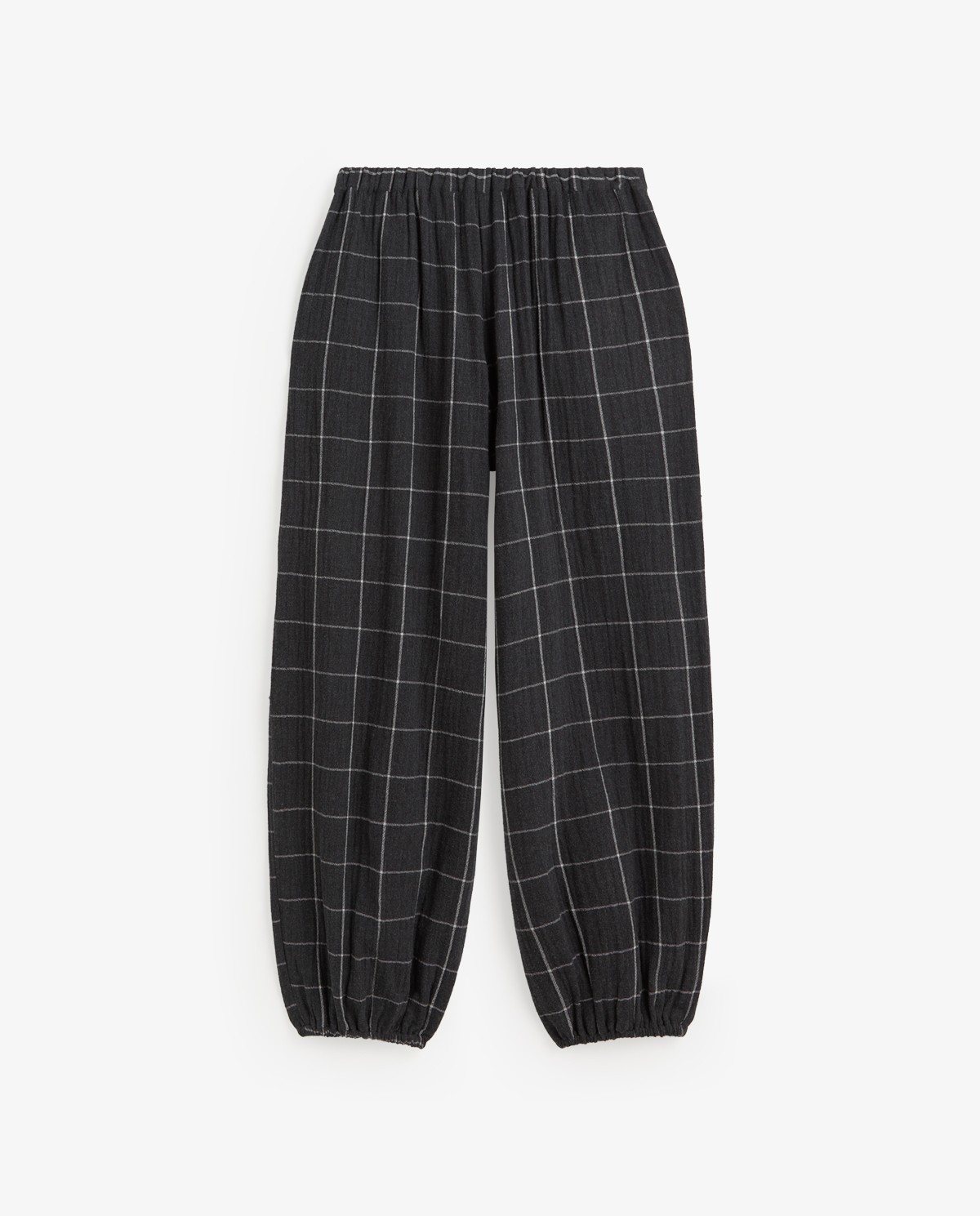 Pantalón bombacho de cuadros en gris oscuro 9