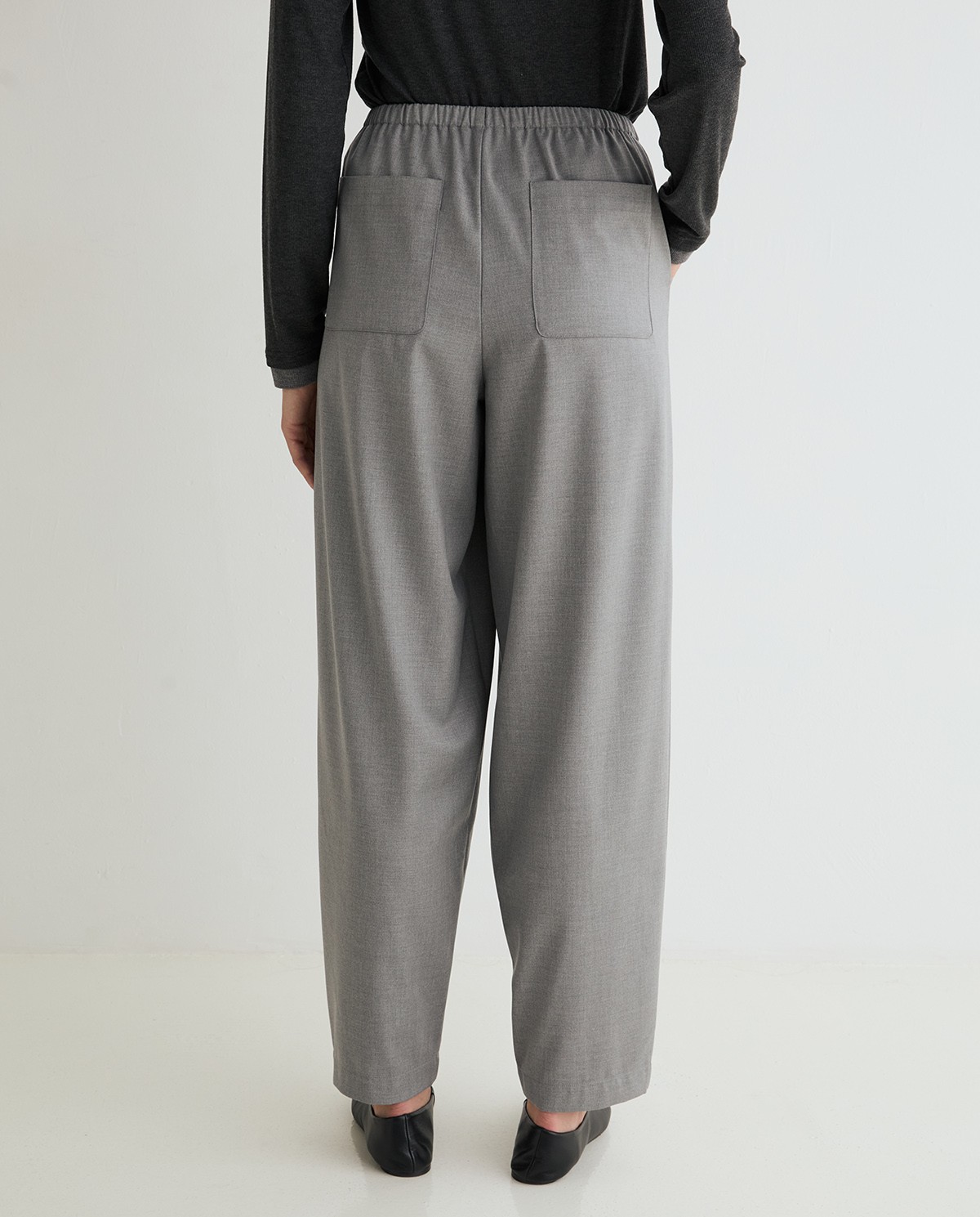 Pantalones balloon tiro alto en color gris 3