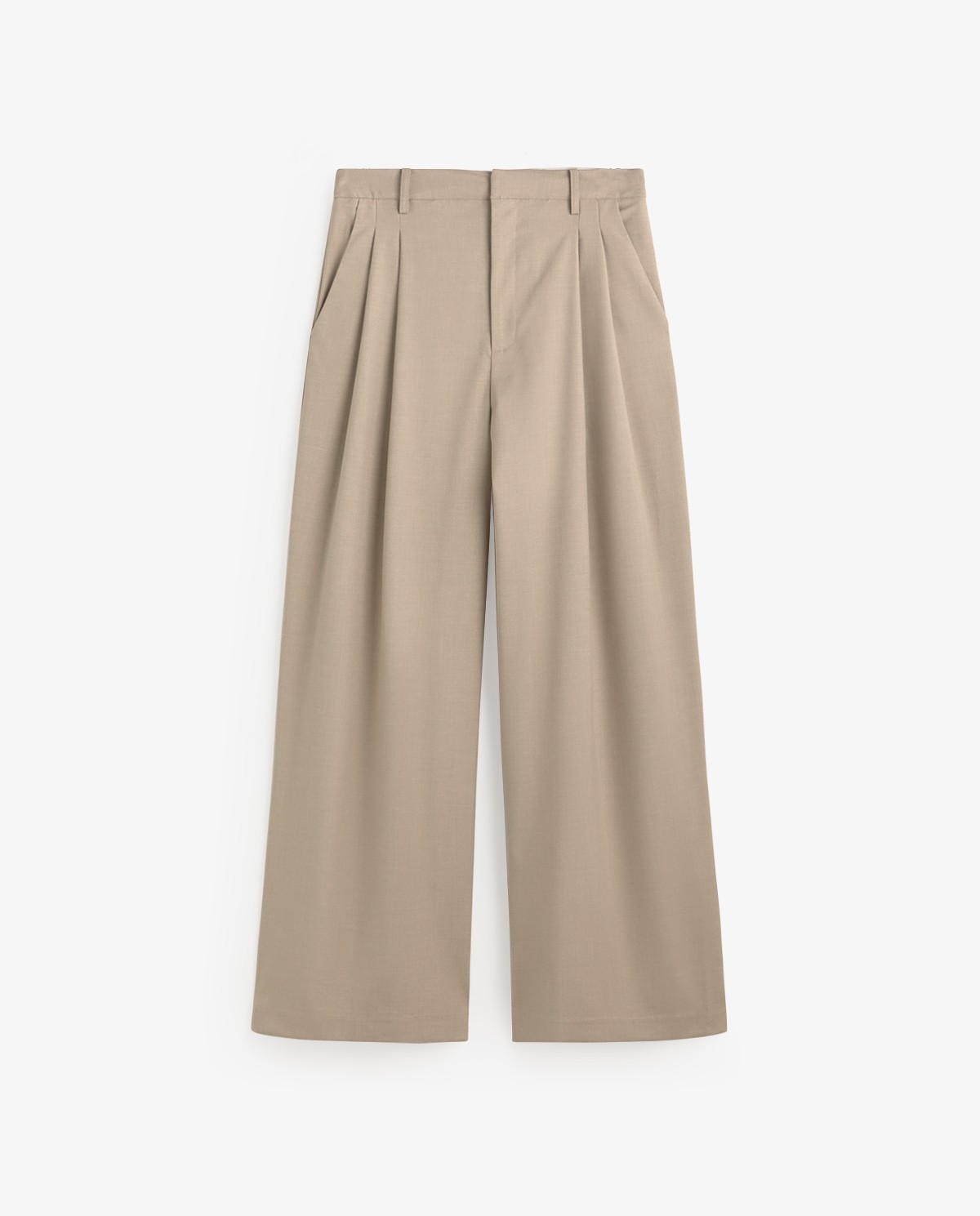 Pantalón de traje wide leg en beige 8