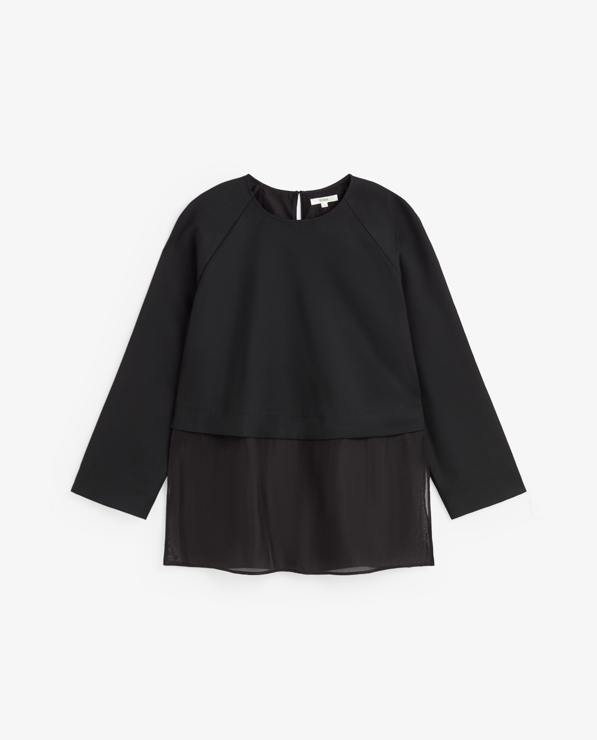 Blusa negra de doble capa 7