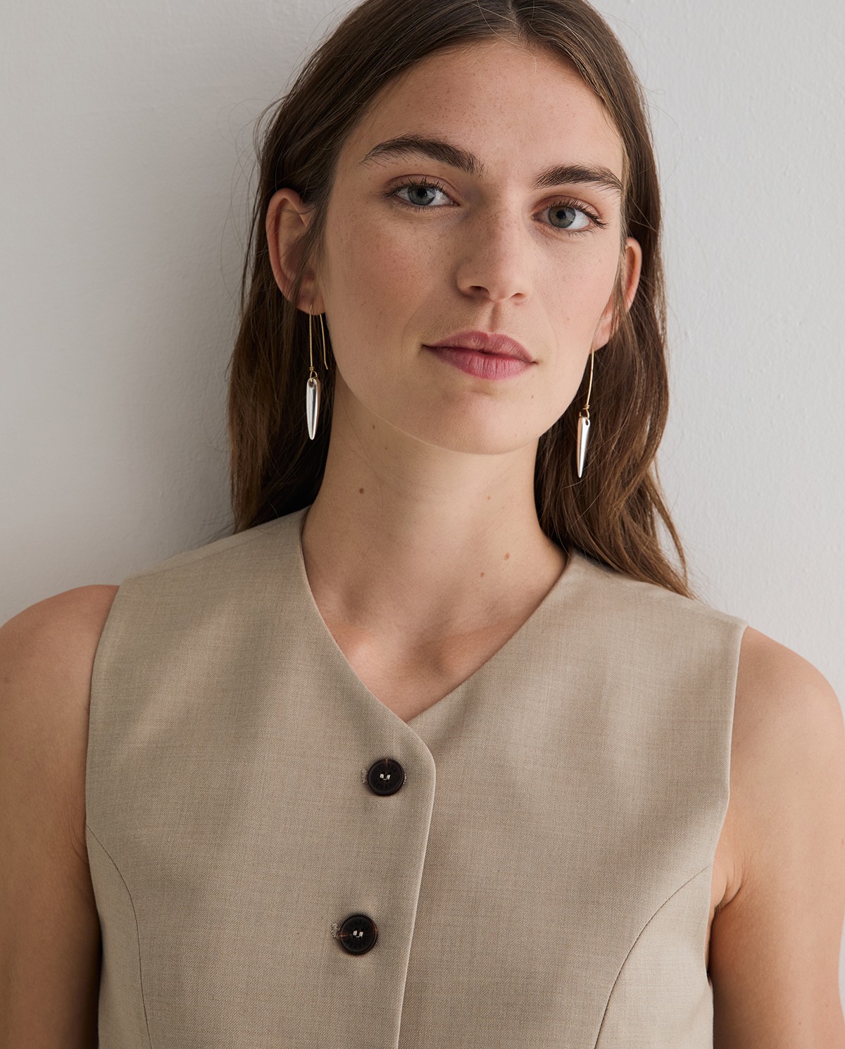 Chaleco de traje en color beige 1