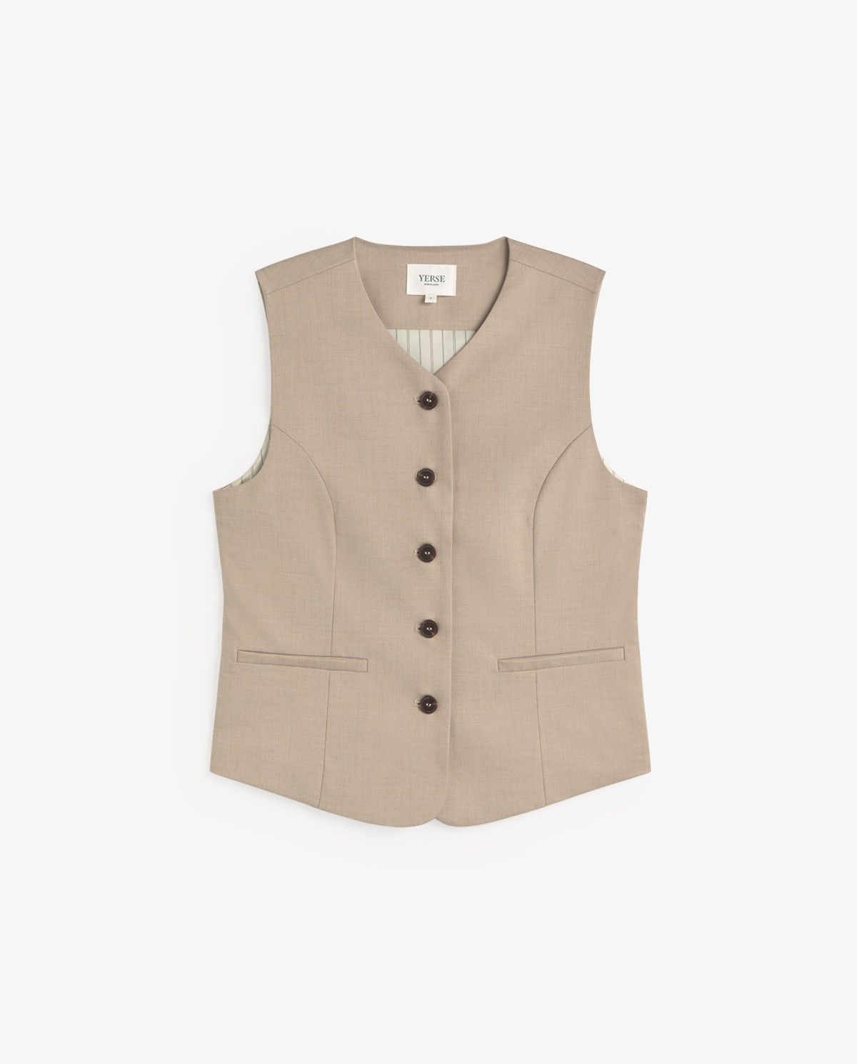 Chaleco de traje en color beige 6