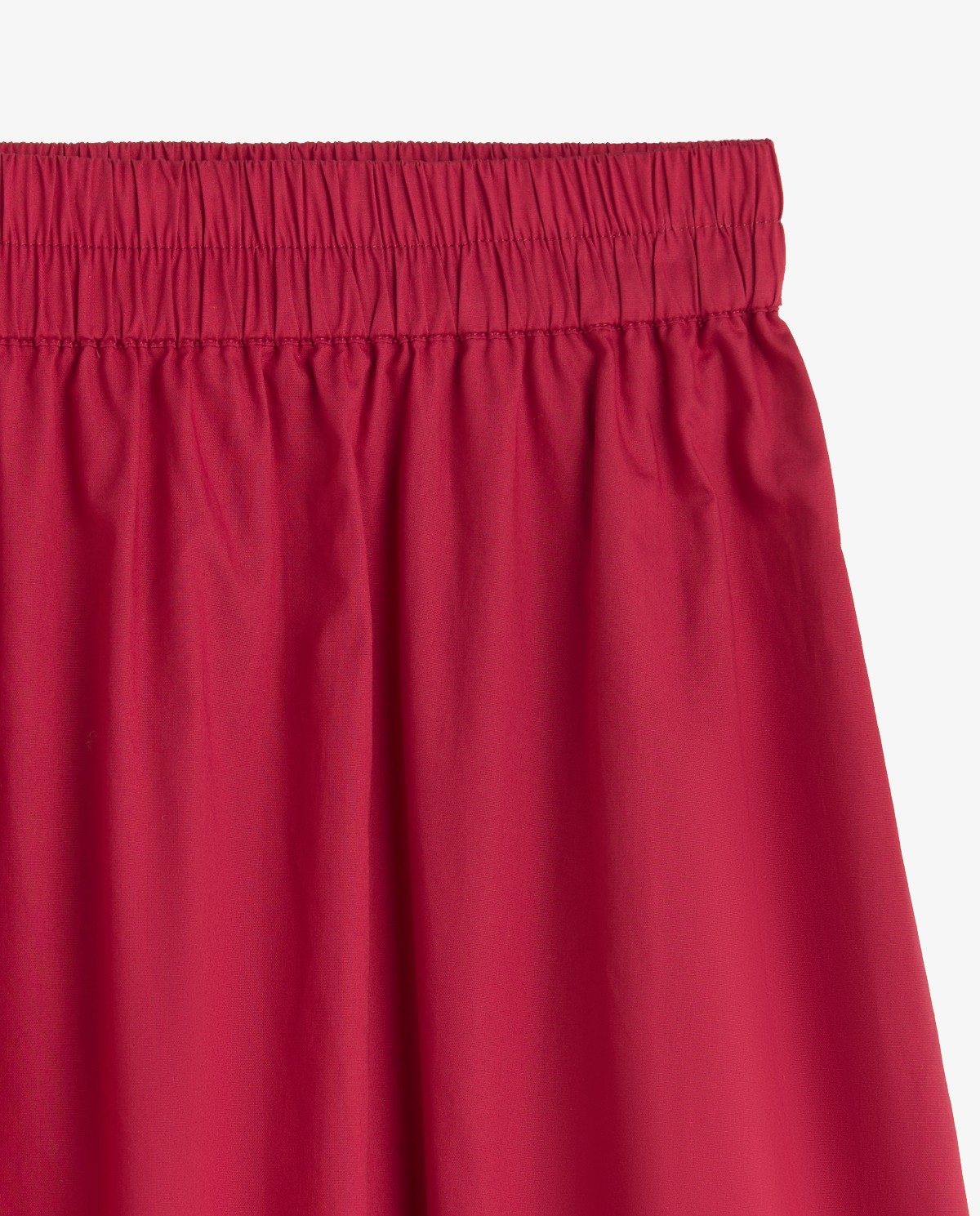 Falda midi popelin en color rojo 7