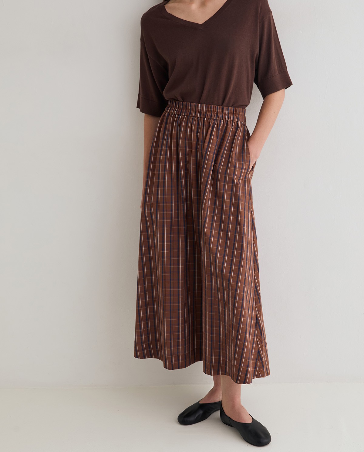 FALDA MIDI POPELÍN