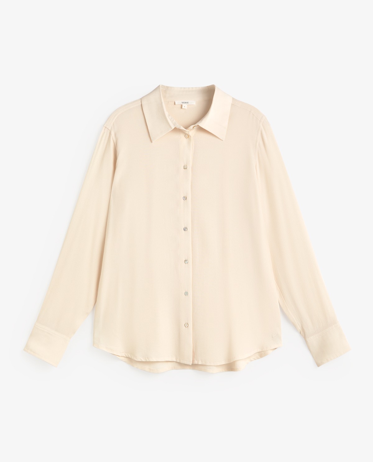 Flowy crepe shirt in ecru 5