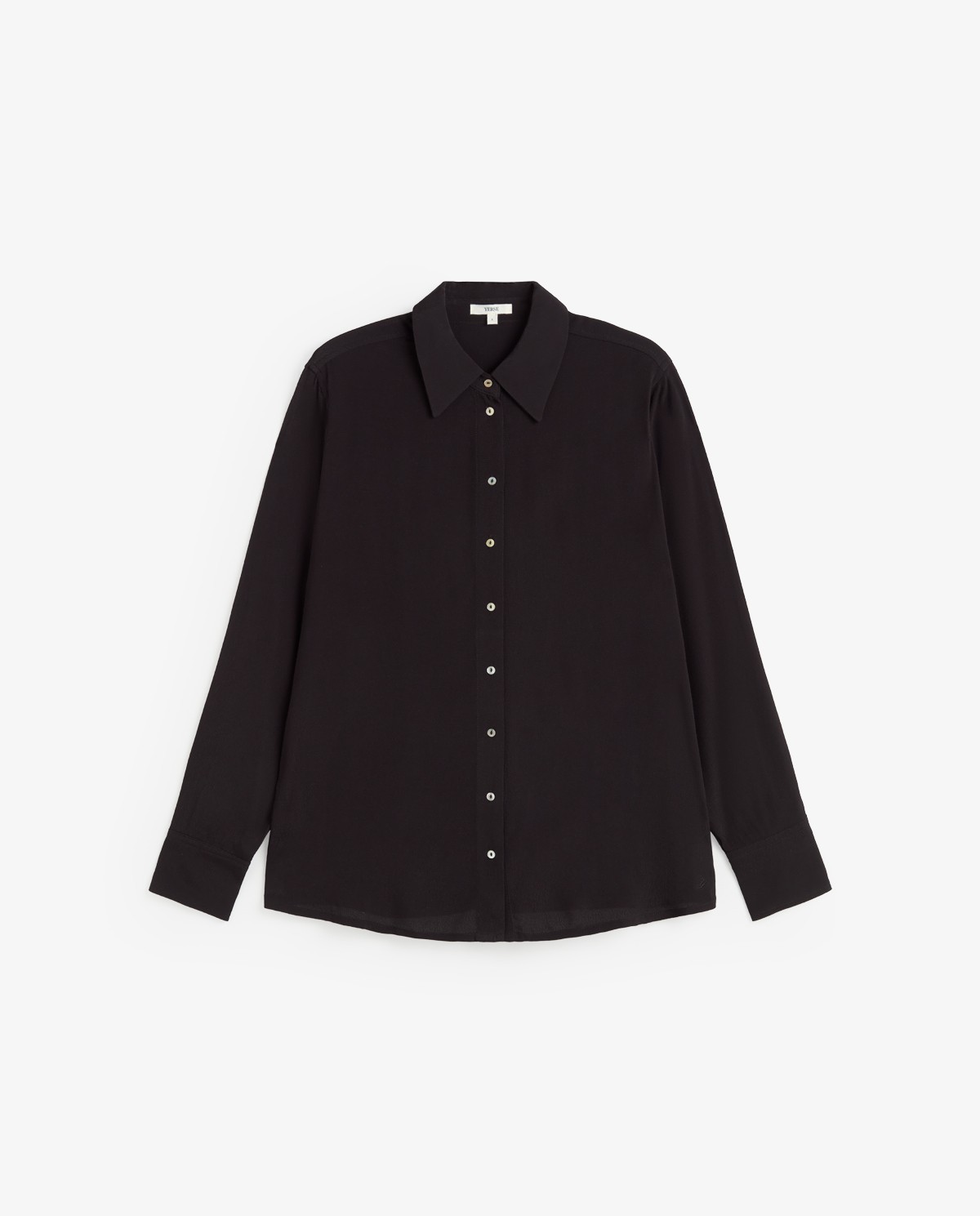 Flowy crepe shirt in black 4