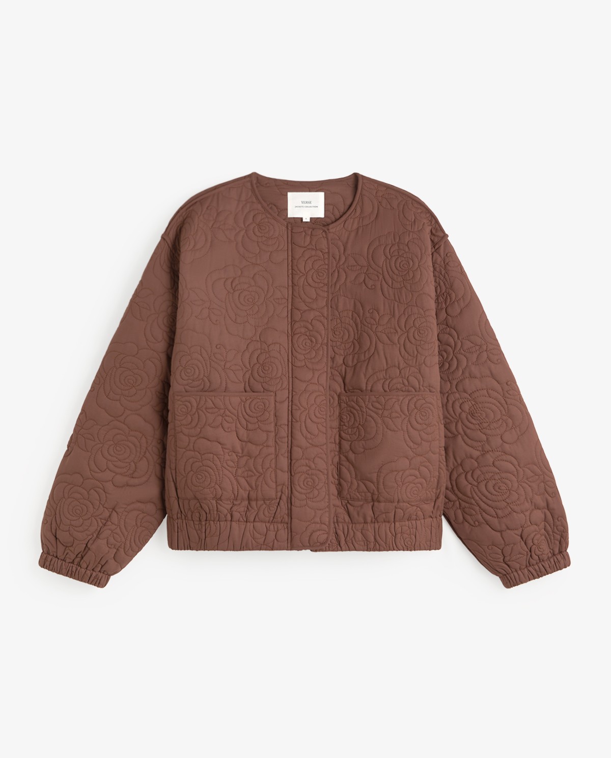 Chaqueta acolchada bordados en color chocolate 10
