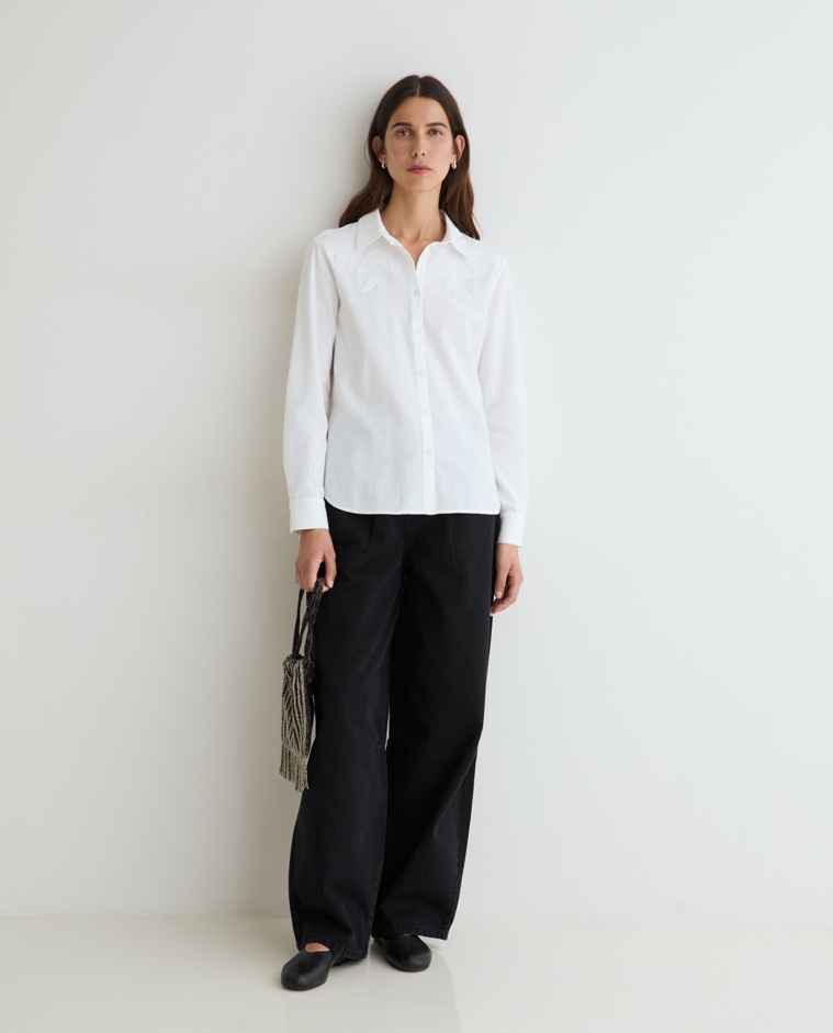 Pantalón denim barrel en color negro