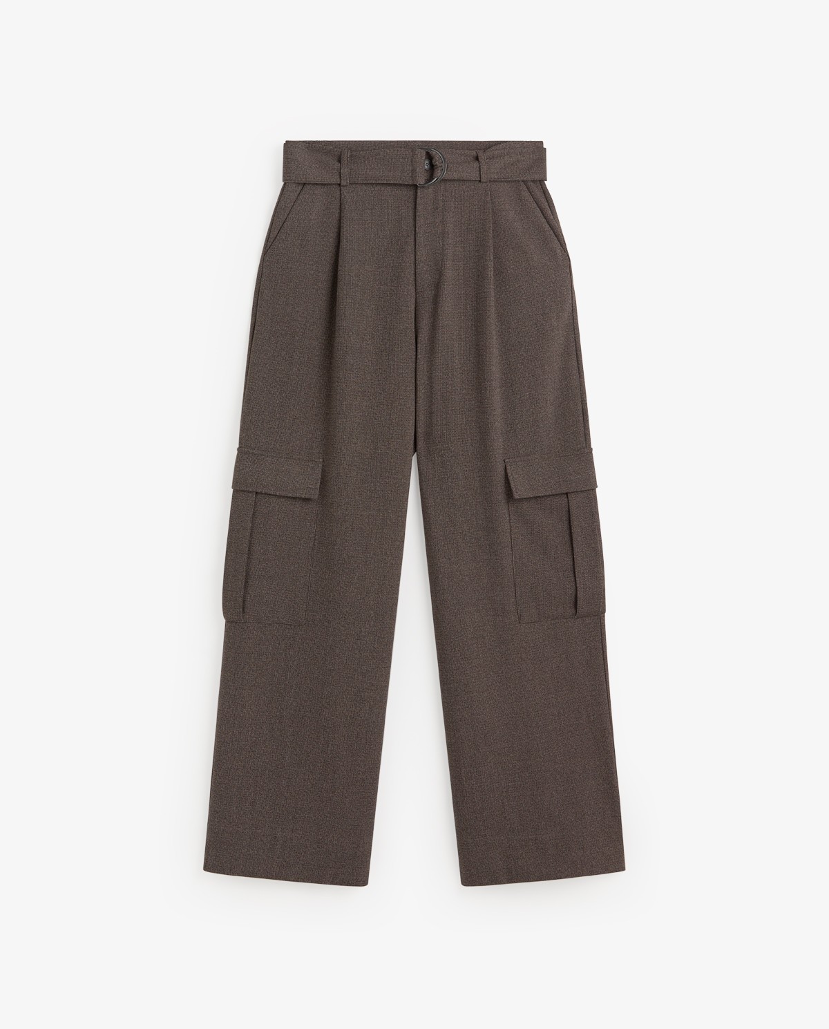 Pantalón cargo wide leg en tejido jacquard 6