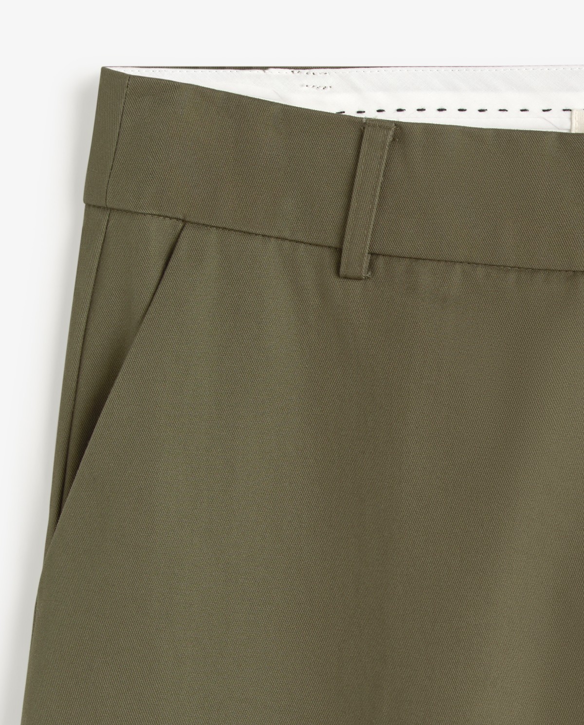 Pantalón chino recto de algodón en verde khaki 8