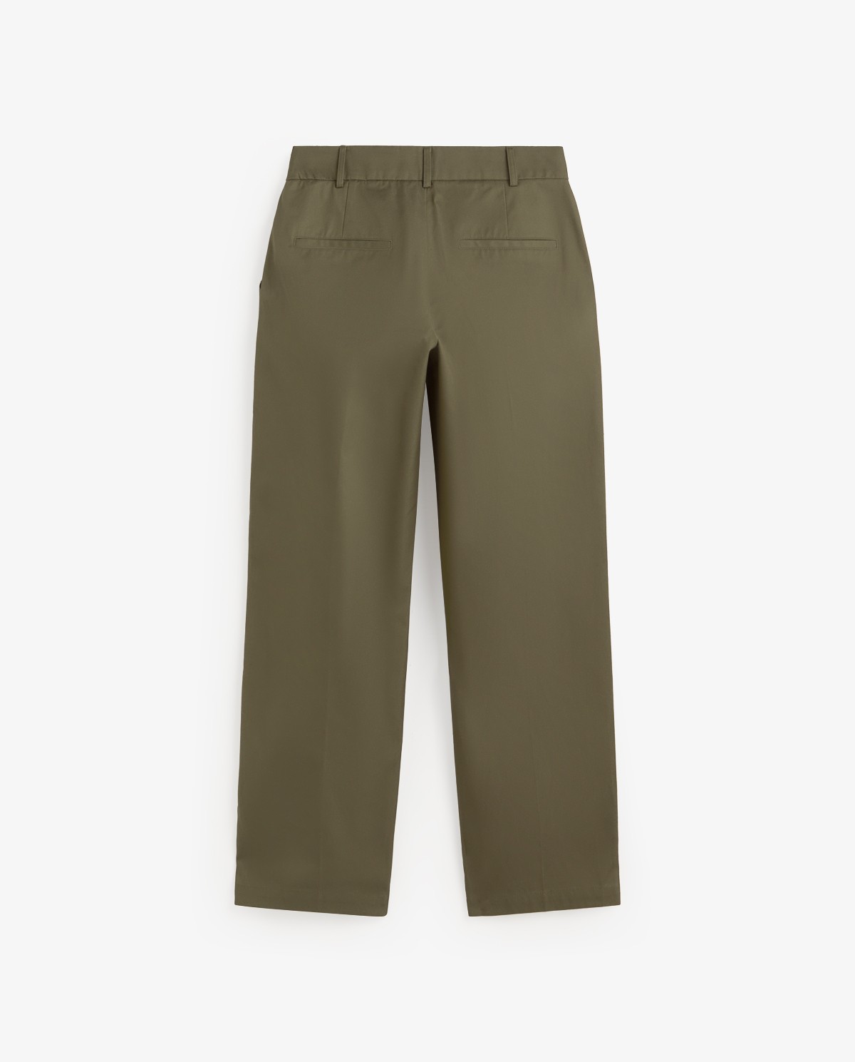 Pantalón chino recto de algodón en verde khaki 9