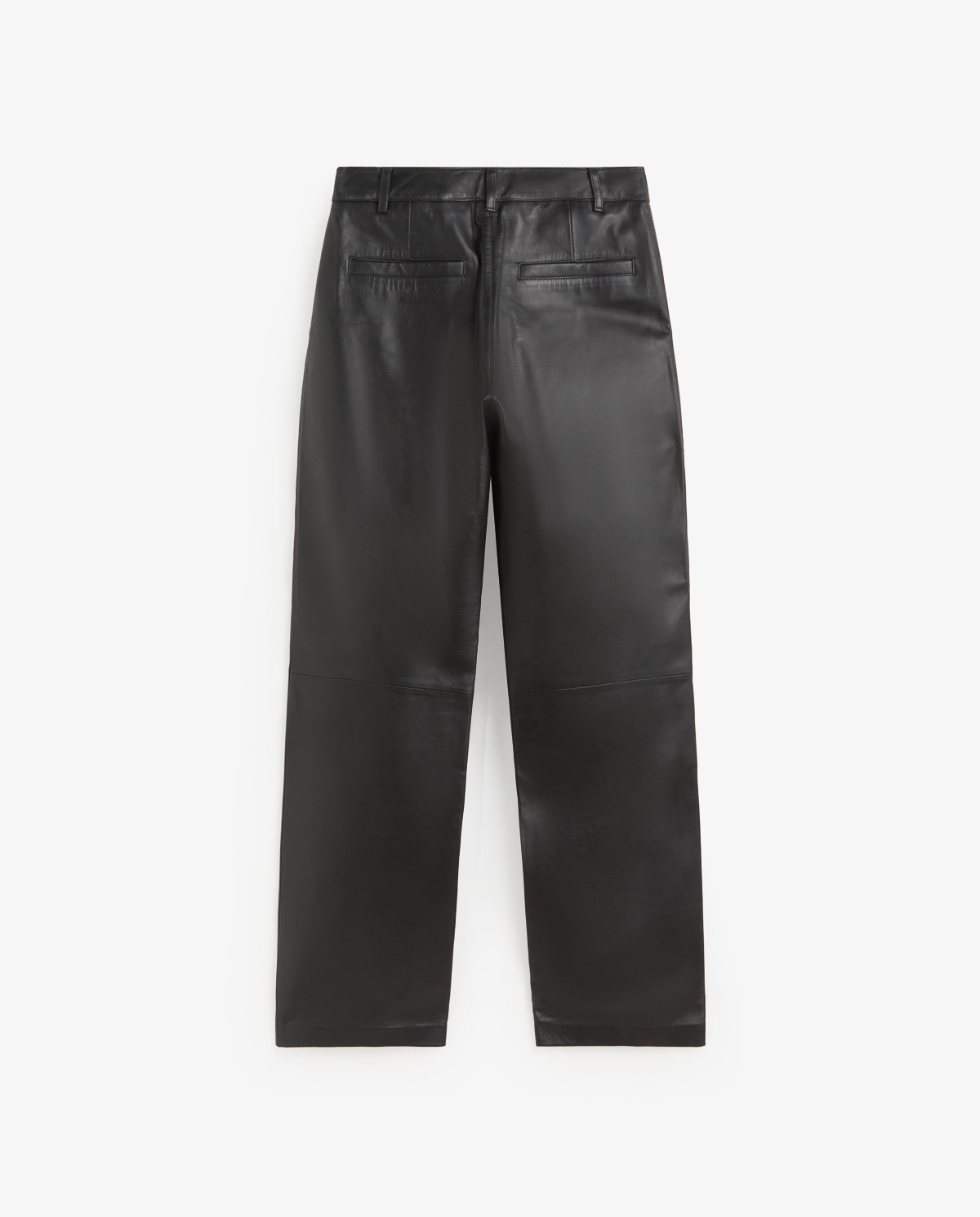 Pantalón de piel recto de mujer en color negro 9